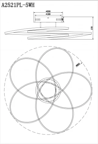 Потолочная люстра Arte Lamp Polli A2521PL-5WH