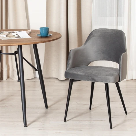 Обеденный стул Tetchair VALKYRIA (Ткань,Металл/Серый,Черный)