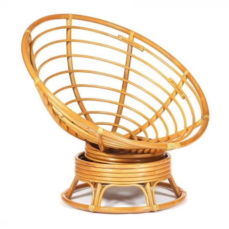 Кресло-качалка Папасан/Papasan (W 23/01 B) /с подушкой/ 115х78х104см, медовый, ткань оранжевый, с 23 Tetchair 13752