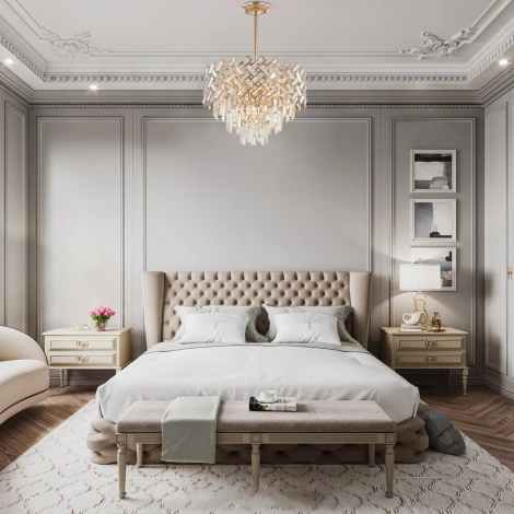 Потолочная люстра хрустальная на штанге Arte Milano Sorrento-8019 378019/7/300/470 GD (220V)