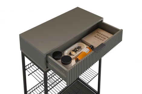 Обувница Вельвет Mebelson (ЛДСП,Металл/Графит,Черный) арт.173128,3324