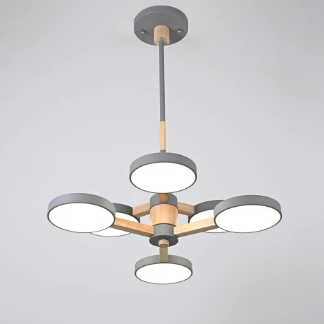 Потолочная люстра Wi-Fi на штанге Turna Dbl L6 Gray By ImperiumLoft Turna-Dbl01 (LED, 220V, голосовое управление, умный дом - Алиса)