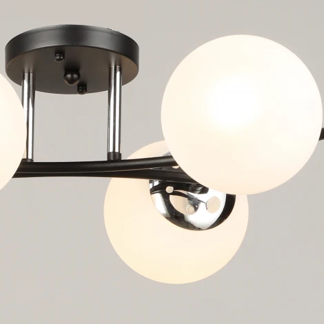 Потолочная люстра на штанге Reluce 02318-0.3-06 BK+CH (220V, шар)