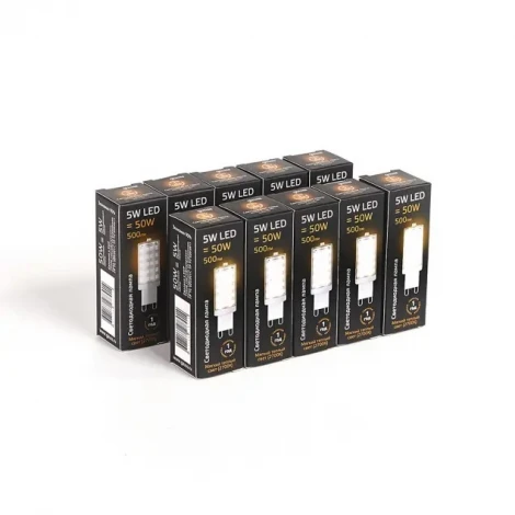 Лампочка светодиодная G9 5 Вт 500 lm 2700K теплое желтое свечение Gauss 107309105