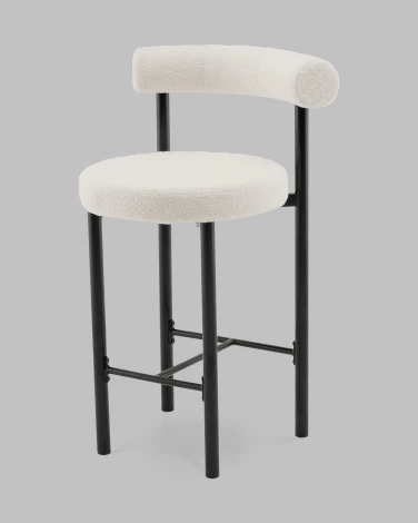 Стул полубарный Флорео букле молочный Stool Group арт.УТ000041334