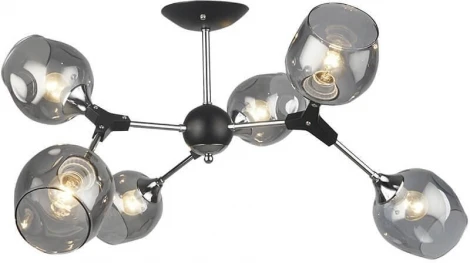 Потолочная люстра на штанге Seven Fires Mouzes SF3328/6C-BK-CR-SMK