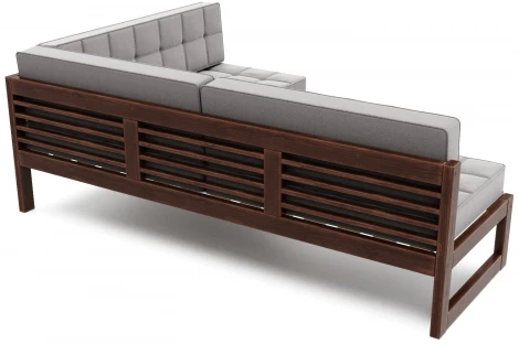 Диван Arsko угловой Сега У орех велюр серый