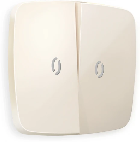 Лицевая панель Ambrella Volt OMEGA (Бежевый глянец) для 2-клавишных выключателей с подсветкой QUANT OP3040