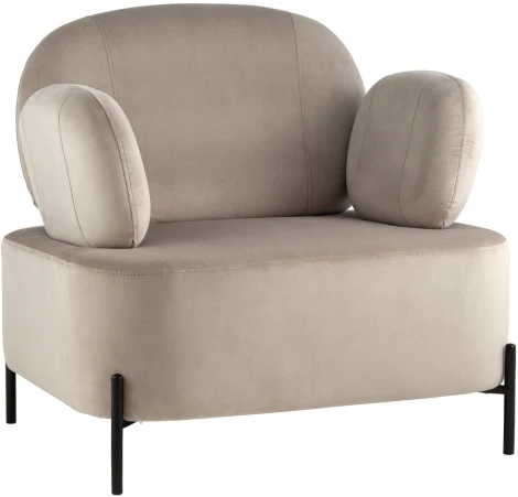 Кресло Stool Group Кэнди с подлокотниками велюр серо-бежевый УТ000035879