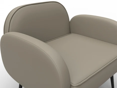 Кресло Лига-086 (Фанера/Металл/Экокожа/Бежевый) Лига Диванов 132432