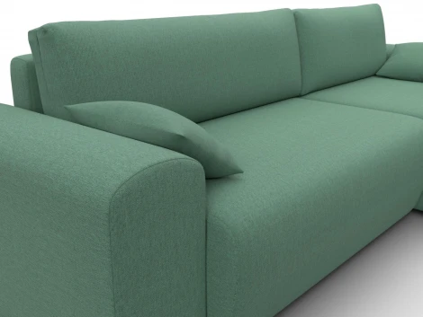 Диван угловой Лига-099 угол универсальный (ДВП,ДСП,ЛДСП,Брус,Фанера/Пластик/Рогожка/Зеленый) Лига Диванов 133696
