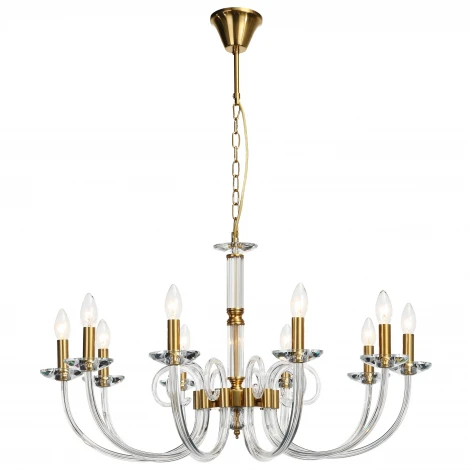 Подвесная люстра Stilfort Glass 1050/03/10P (220V, хрусталь, на цепи, свеча)