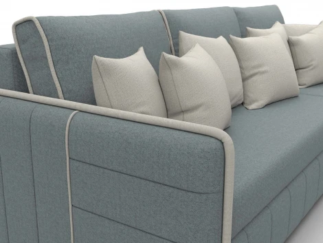 Диван угловой Лига-078 угол универсальный (ДСП/Пластик/Рогожка/Серый,Бежевый) Лига Диванов 130981