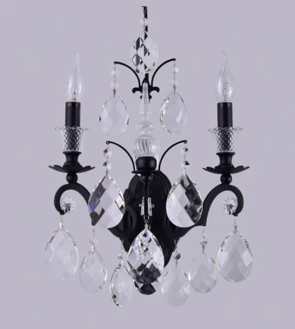 Бра Crystal Lux Magnifico AP2 BLACK/TRANSPARENT (220V, подвески, подсвечник, свеча)