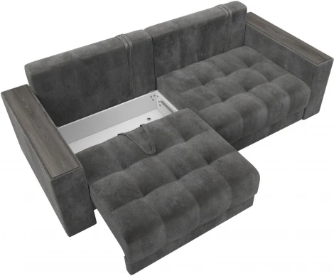 Диван прямой с декором Лига-049 НПБ Лига Диванов (Велюр) арт.128406