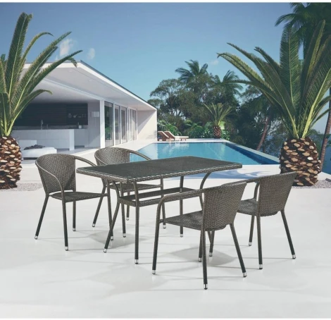 Комплект плетеной мебели Afina T286A/Y137C-W53 Brown (4+1)