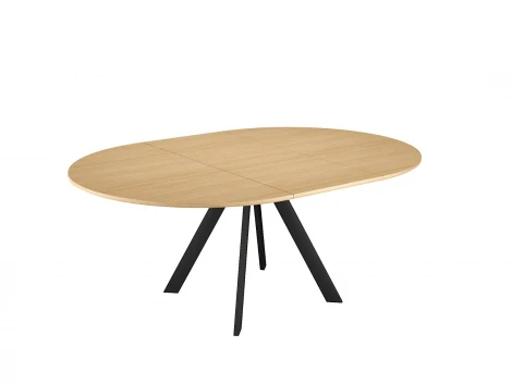 Стол DikLine RD120 Дуб Каселла натуральный/опоры черные арт.00-00079995