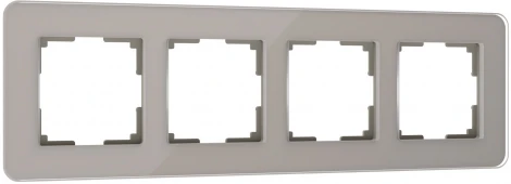 Рамка на 4 поста Elite (дымчатый, стекло) Werkel W0042417 (a057877)