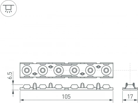 Экран линзованный SL-LINE-W20-55deg-540 (Arlight, Пластик) 041793