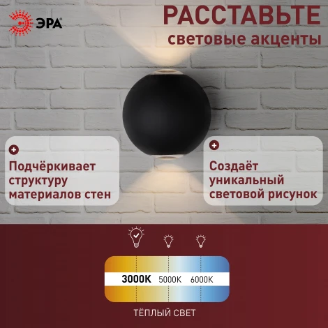 Архитектурная подсветка светодиодная ЭРА WL11 BK WL11 BK