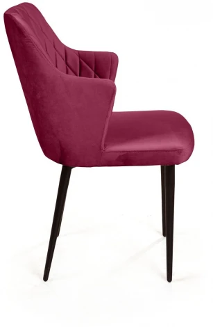 Стул с подлокотниками Hunt ромб, бархат красный 16 / чёрный конус Top Concept 75682