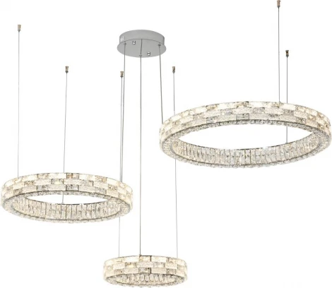 Подвесной светильник светодиодный Stilfort Gabbana 4014/09/03P (регулировка яркости, 220V, хрусталь, пульт управления, на тросе, кольцо)