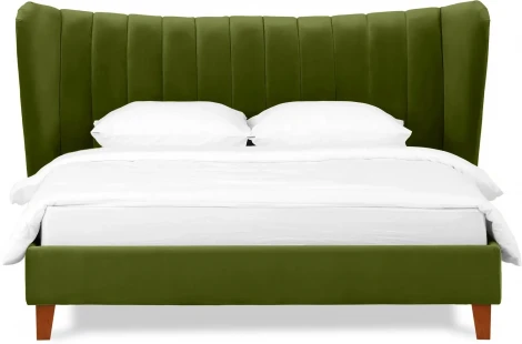 Кровать Queen II Agata L ОГОГО (арт.574955), (Ткань/Зеленый)