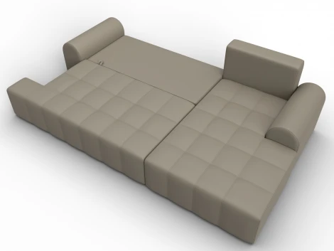 Диван угловой Лига-080 угол правый (ДСП/Пластик/Экокожа/Бежевый) Лига Диванов 134751