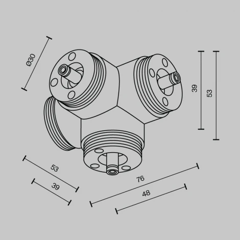 Х-образный вертикальный коннектор для системы Shelf без ввода питания Maytoni Accessories for system Shelf CA019L4C-B (24V)
