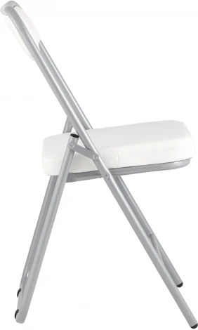 Складной стул Stool Group Джонни экокожа белый каркас металлик УТ000035363