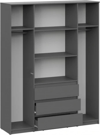 Шкаф Сибити четырехстворчатый (Сибити четырехстворчатый графит серый) Woodville арт.582763