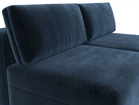 Диван угловой модульный Лига-060 НПБ угол универсальный (ЛДСП,Брус,Фанера/Пластик/Велюр/Синий) Лига Диванов 129495