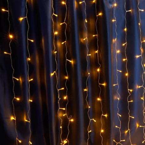 Светодиодная гирлянда Feron 41625 CL21 занавес 3*2м + 3м желтый c питанием от сети