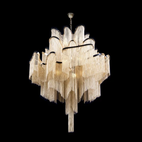 Подвесная люстра каскадная большая Loft It Stream 10208/1000 Gold (220V, на цепи)