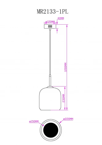 Подвесной светодиодный светильник IP40 MyFar Чарли MR2133-1PL