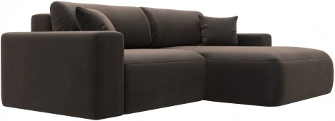 Диван угловой Лига-036 НПБ Классик правый угол (Коричневый/Велюр) Лига Диванов арт.121377