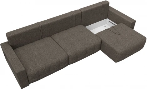 Диван прямой с полками Лига-053 НПБ Лонг Лига Диванов (Велюр) арт.128928