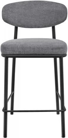 Стул полубарный Bradexhome Lucas 2 серый шенилл с чёрными ножками