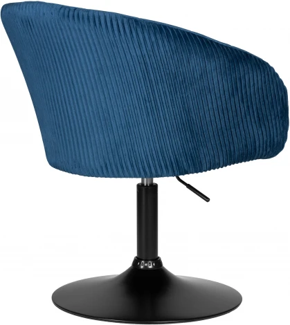 Кресло дизайнерское DOBRIN EDISON BLACK (синий велюр (1922-20)) 8600_BlackBase-LM BLACK, цвет сиденья синий (1922-20), основания черный