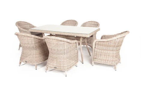 Обеденная группа плетеная, цвет бежевый 4SIS Эспрессо EC6T-7-SET beige
