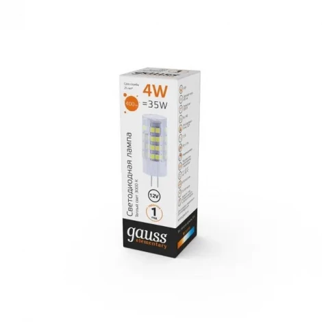 Лампочка светодиодная Elementary G4 12V 4W керамика 10714