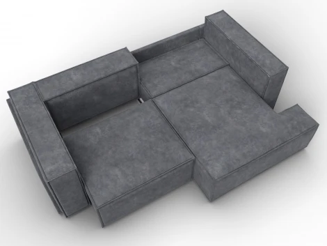 Диван угловой Лига-061 угол правый (ДСП,Брус,Фанера,Велюр/Темно-серый) Лига Диванов 131145