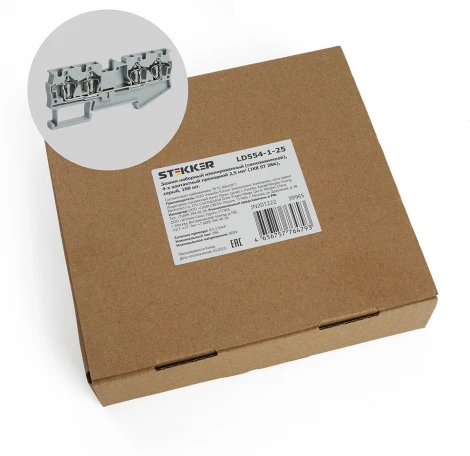 Зажим пружинный 4-х проводной проходной ЗНИ 2,5 мм2 Stekker 39965