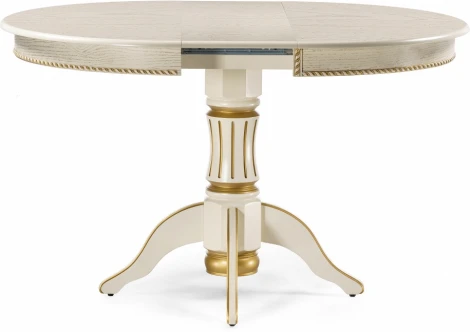 Стол деревянный Woodville Павия 100 крем / золотая патина арт.615208