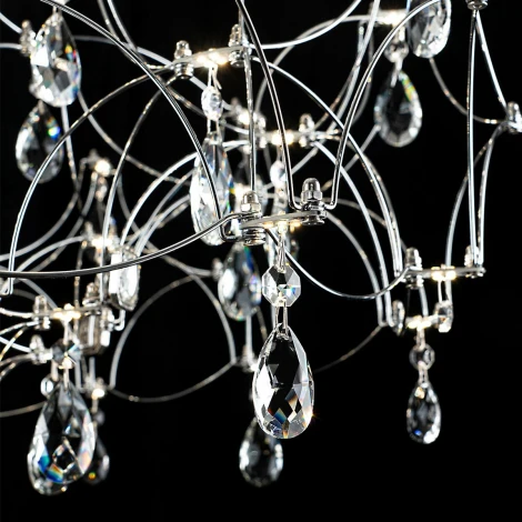 Подвесная люстра светодиодная хрустальная с пультом с регулировкой цветовой температуры Modelux MODELUX ML.7815.750P CH