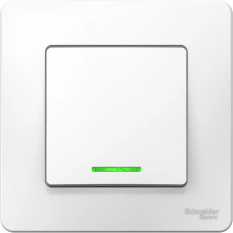 Выключатель встраиваемый одноклавишный с подсветкой (белый) Systeme Electric Blanca BLNVS010611