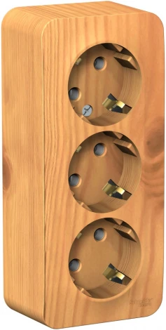 Розетка накладная тройная с заземлением (ясень) Systeme Electric Blanca BLNRA010315