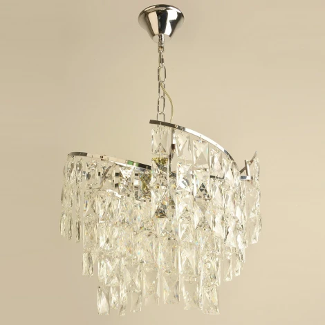 Подвесная люстра хрустальная Reluce 02414-0.4-06A CR (220V, на цепи)