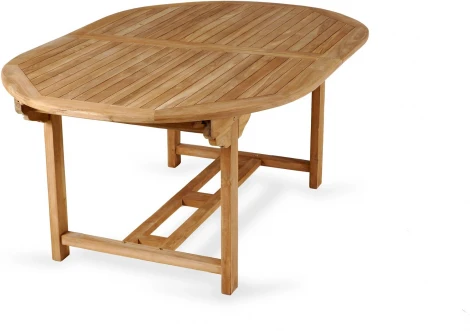 Стол овальный раздвижной Nairobi (Массив тика/Бежевый) ОГОГО Обстановочка! арт.889248
