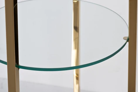 47ED-00501 Стеллаж прозр.стекло/золото 53*53*183см Garda Decor